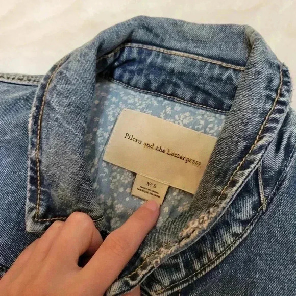 Anthropologie Pilcro and the Letterpress Denim Jacket With Peplum Sz S - Picture 5 of 8